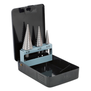 Sealey Double Flute HSS 4341 Step Drill Bit Set